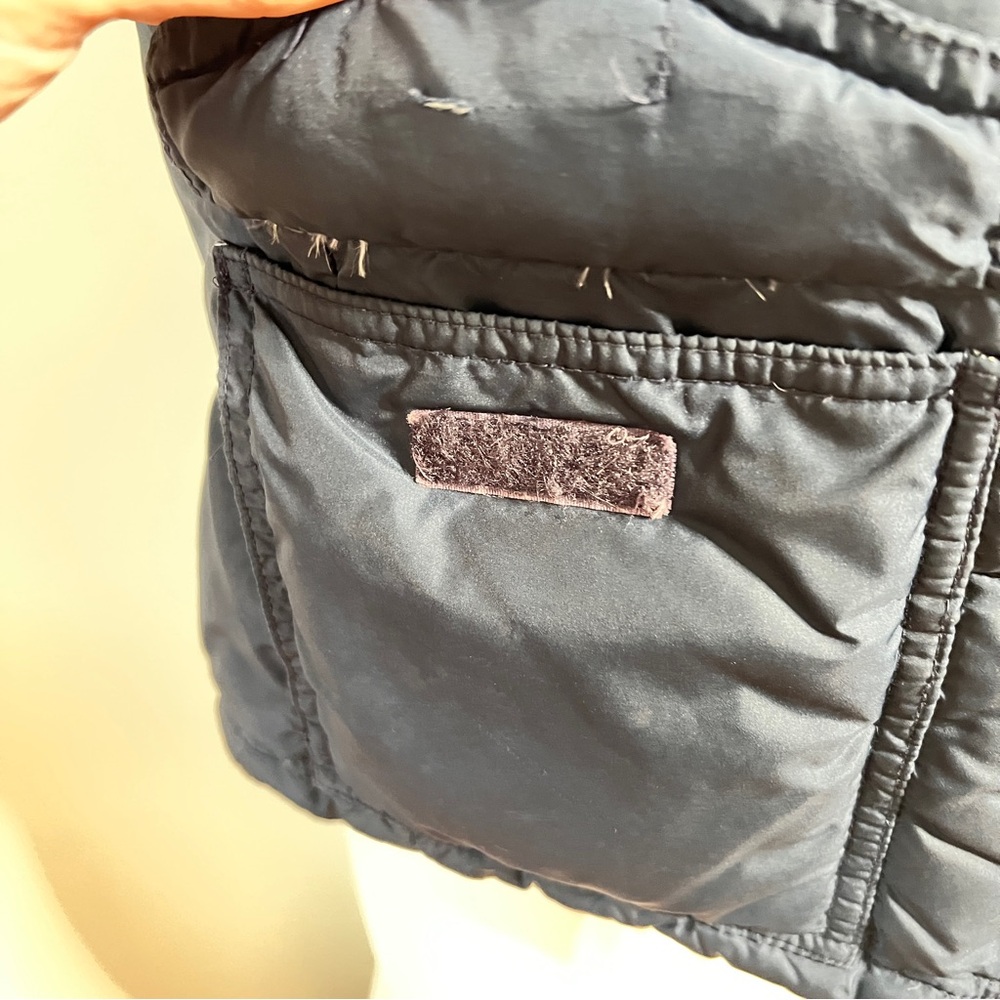 J. Crew Down Filled Quilted Blue Puffer Vest with High Collar | Size Large P - Picture 5 of 11